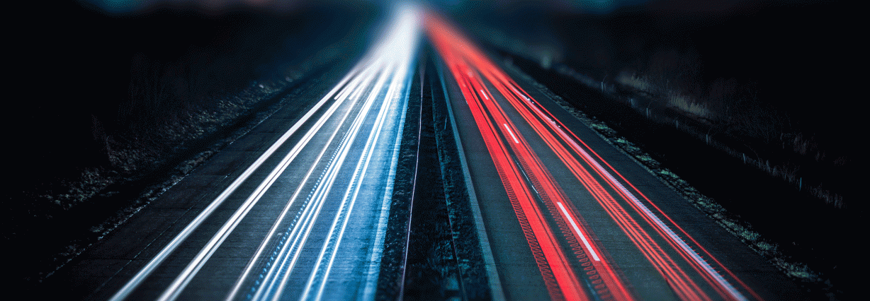 Blaue und rote Datenautobahn